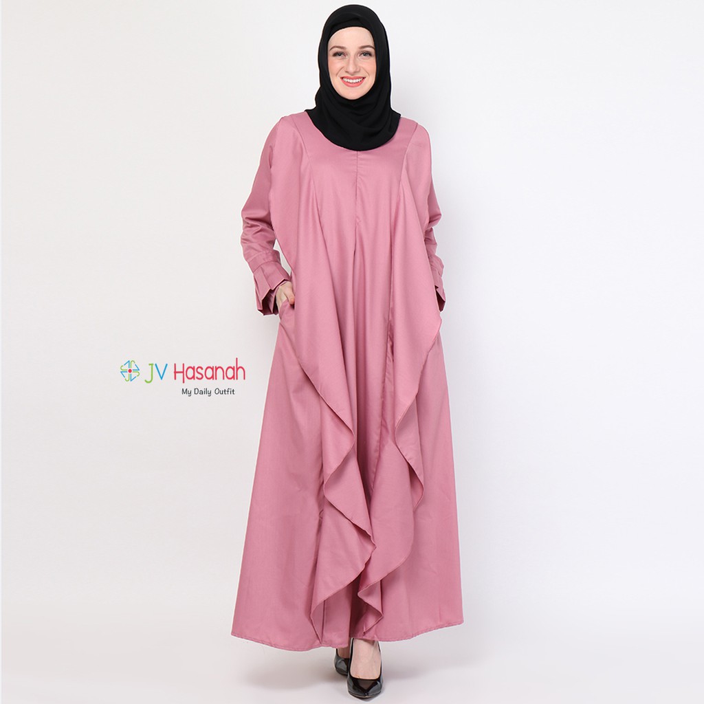 Aliza Flare Dress Pink - Gamis Katun Toyobo Premium