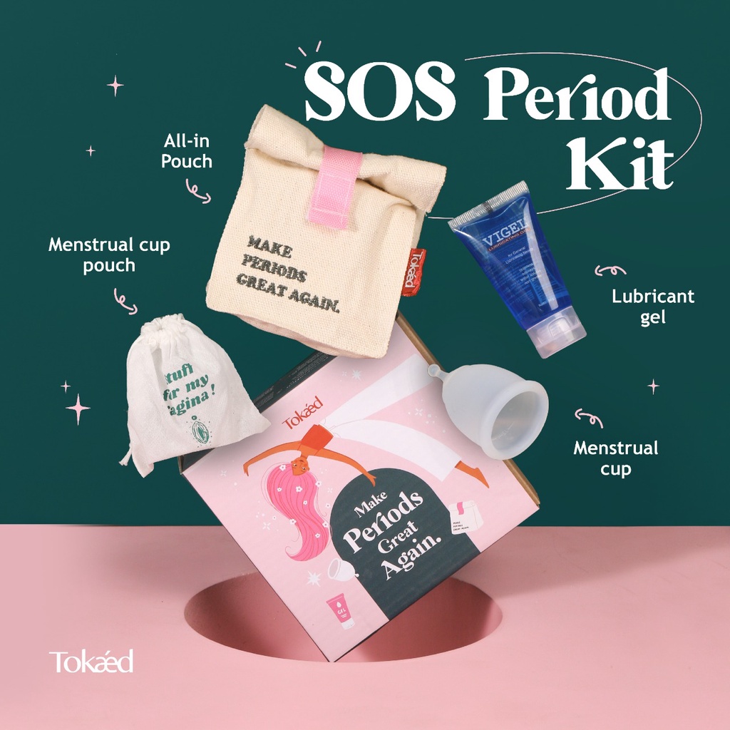 TOKAED Menstrual Cup | SOS PERIOD KIT period cup transparent lubricant mens cup eco friendly