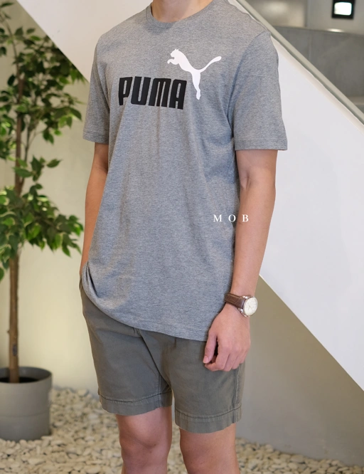 Image of PMSST06001I Essential+ 2 Colour Logo SS Tee Heather Grey