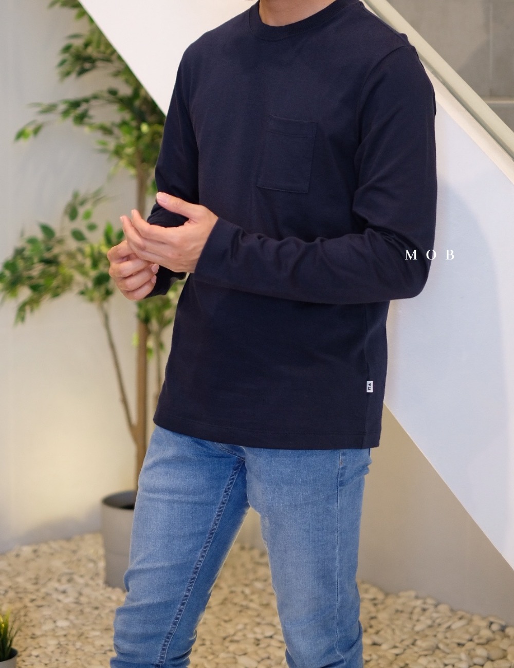 FALST01001B LS Pocket Tee Navy