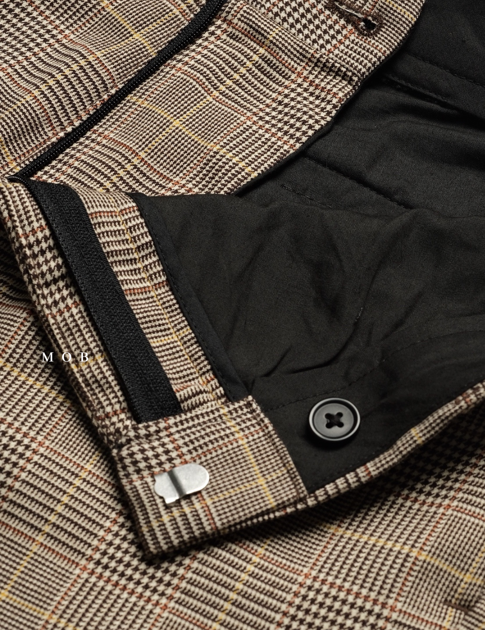 HMPT09001B Skinny Pants LIGHT Brown Plaid