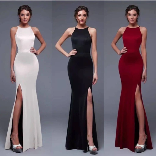Image of longdress scuba hitam - VA992