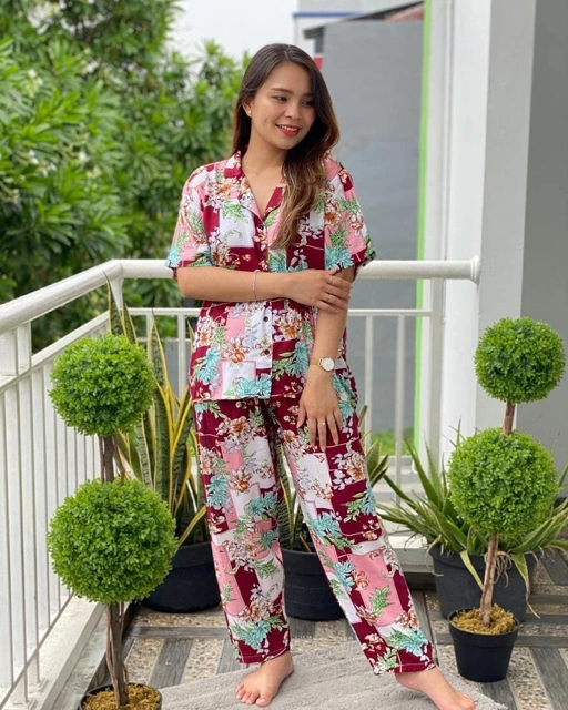 Image of Set piyama lengan pdk Longpants Motif CS100-01 - 994