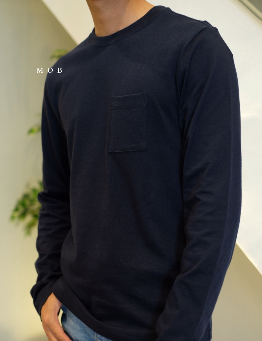 FALST01001B LS Pocket Tee Navy