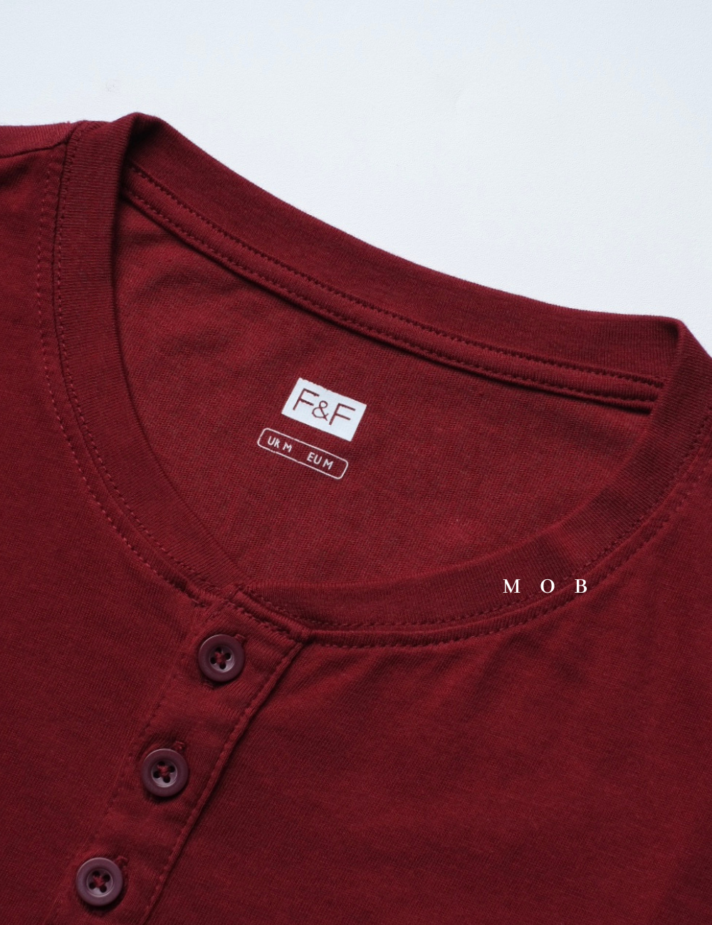 F&FSST01002 Henley Tee Maroon