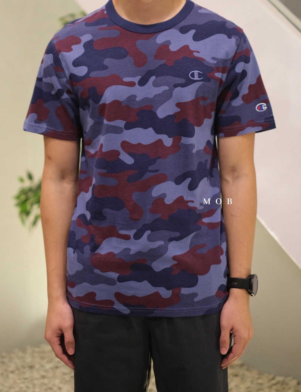 CHMPSST2024B Blue Maroon Camo SS Tee