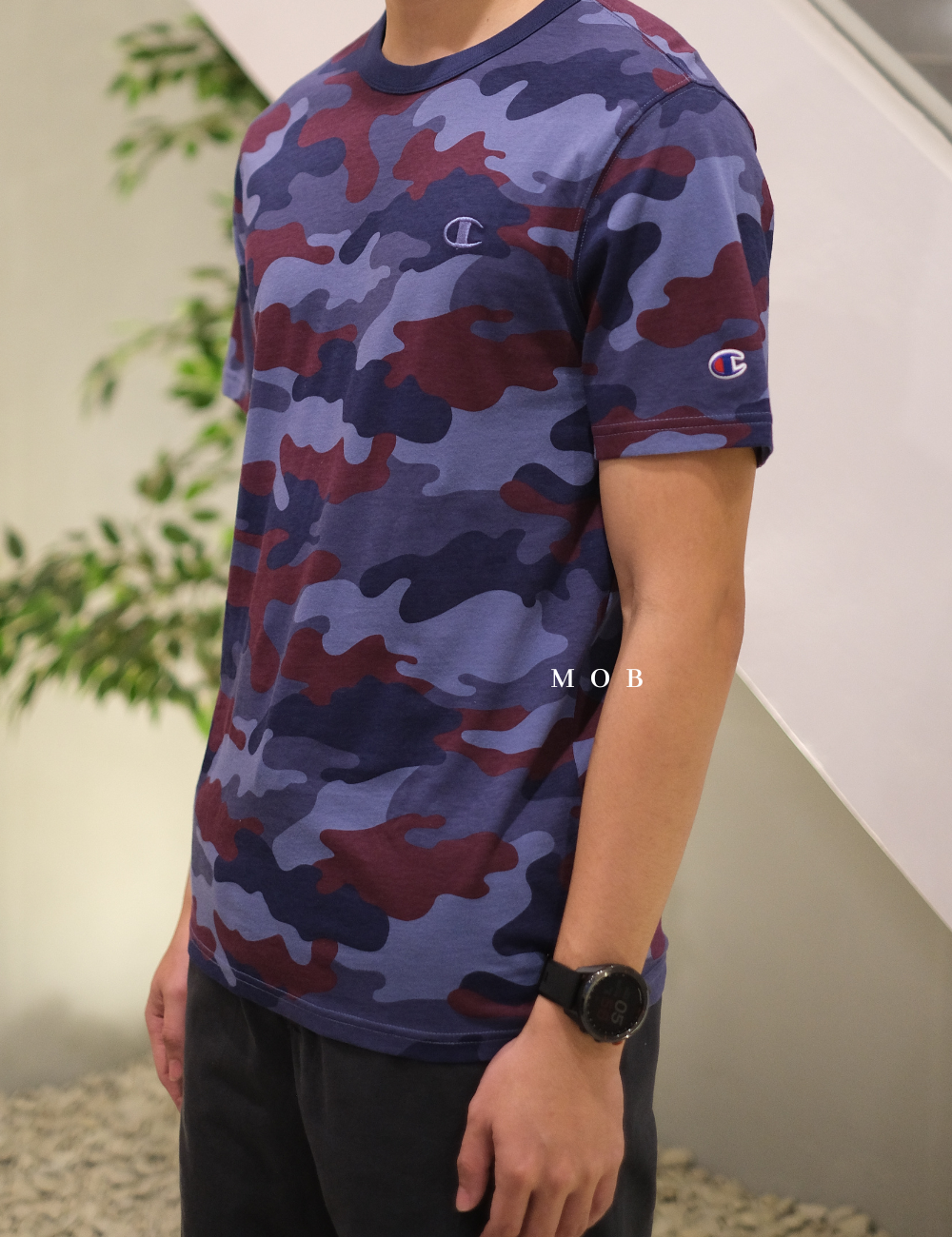 CHMPSST2024B Blue Maroon Camo SS Tee