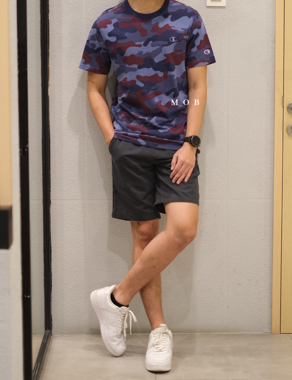 CHMPSST2024B Blue Maroon Camo SS Tee