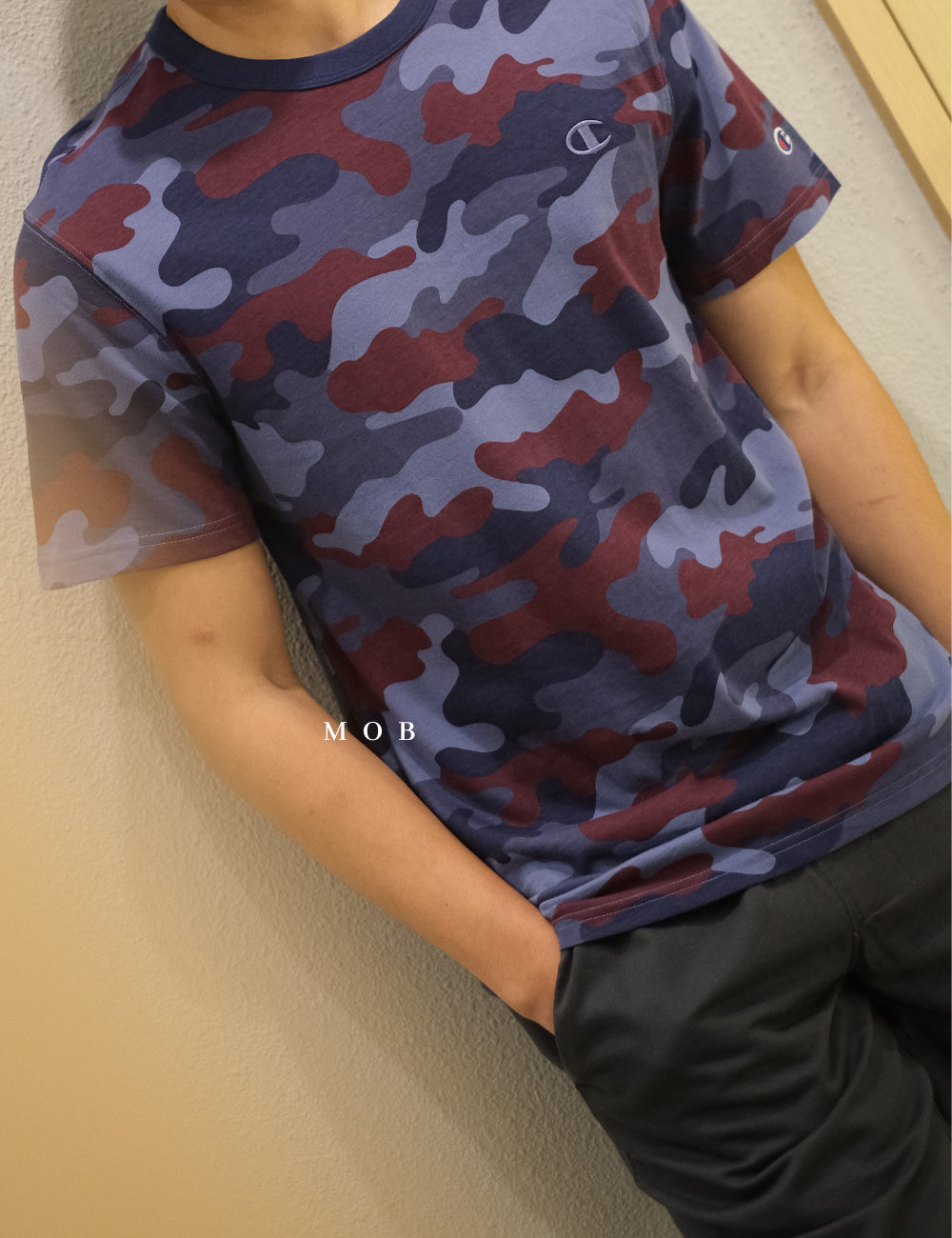 CHMPSST2024B Blue Maroon Camo SS Tee