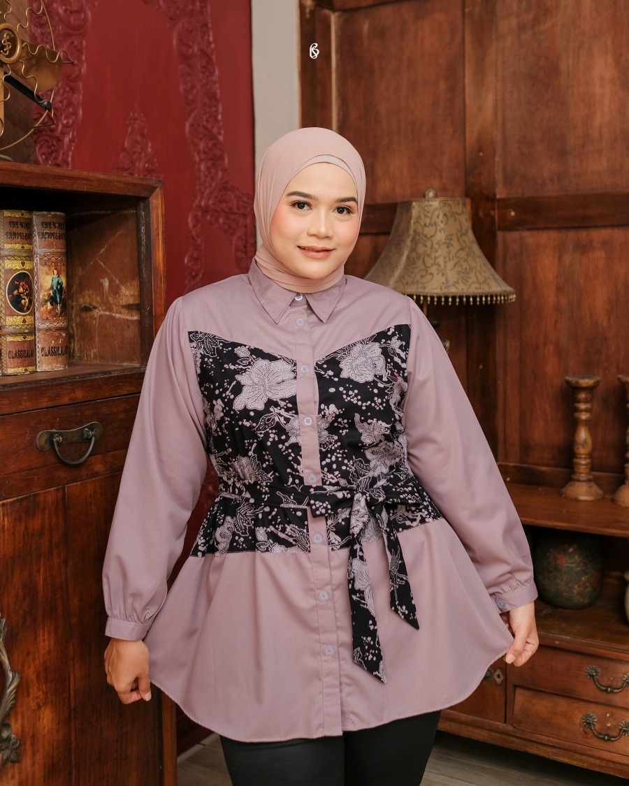 Aruna Blouse - Pale Mauve | Atasan Blouse Bigsize Jumbo
