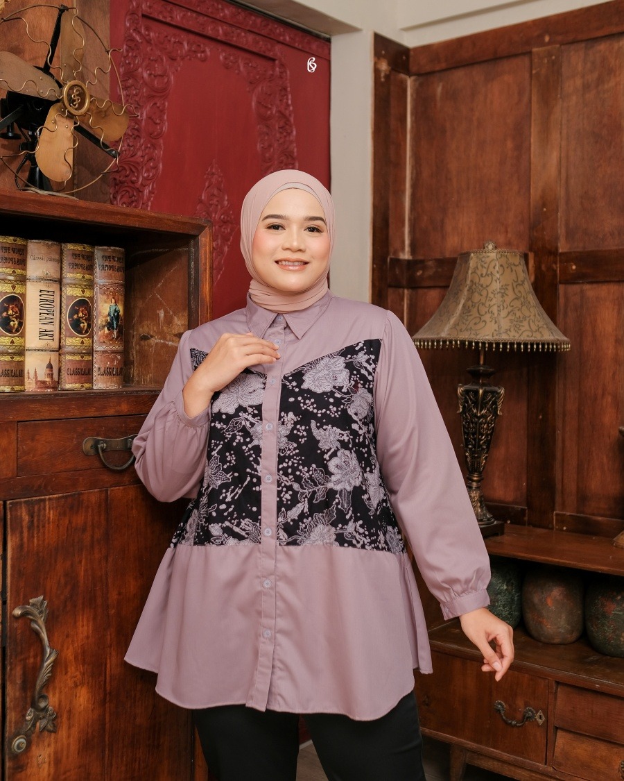 Aruna Blouse - Pale Mauve | Atasan Blouse Bigsize Jumbo