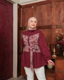 Aruna Blouse - Pomegranate | Atasan Blouse Bigsize Jumbo