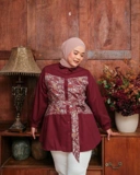 Aruna Blouse - Pomegranate | Atasan Blouse Bigsize Jumbo