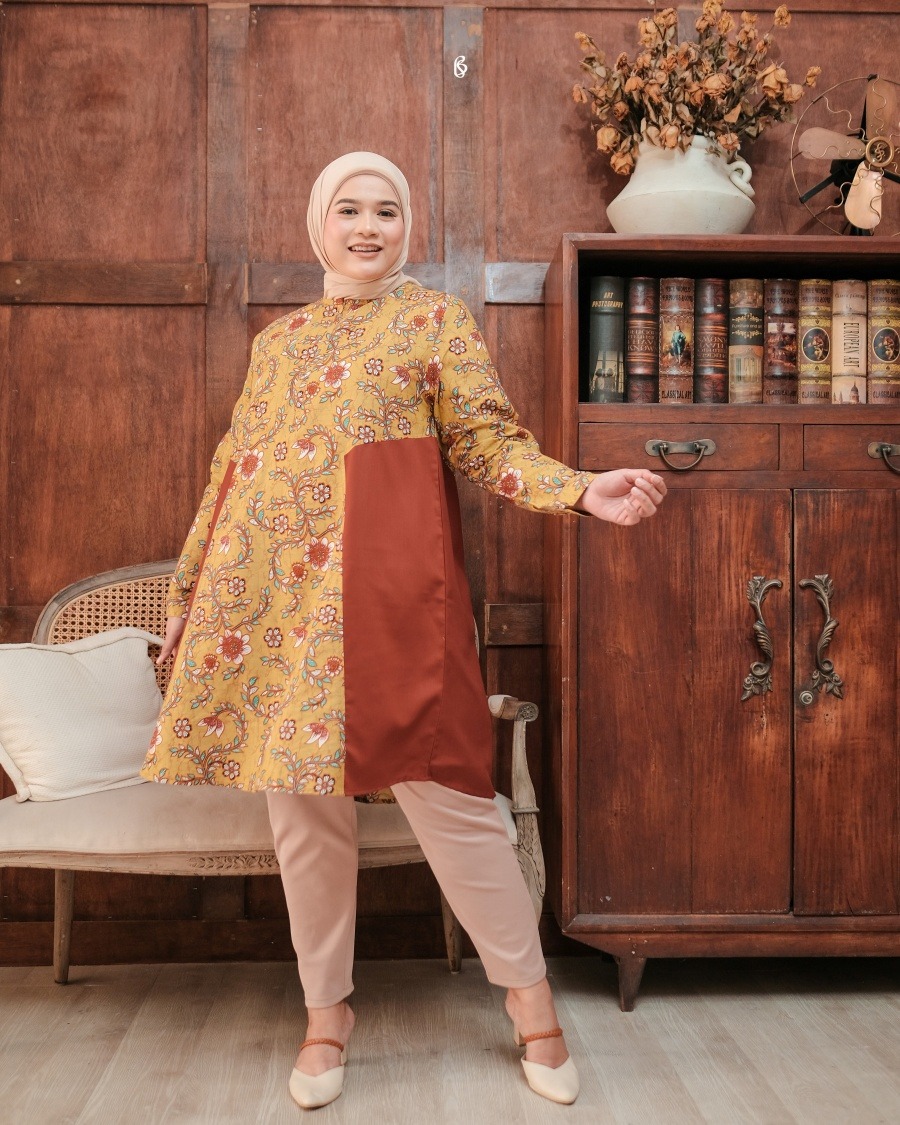 Dahayu Tunik - Mustard | Atasan Tunik Bigsize Jumbo
