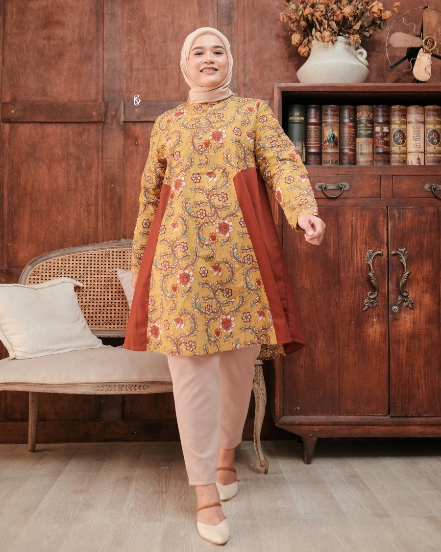 Dahayu Tunik - Mustard | Atasan Tunik Bigsize Jumbo