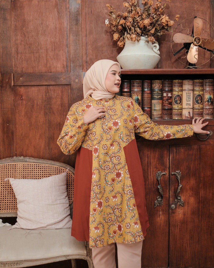 Dahayu Tunik - Mustard | Atasan Tunik Bigsize Jumbo
