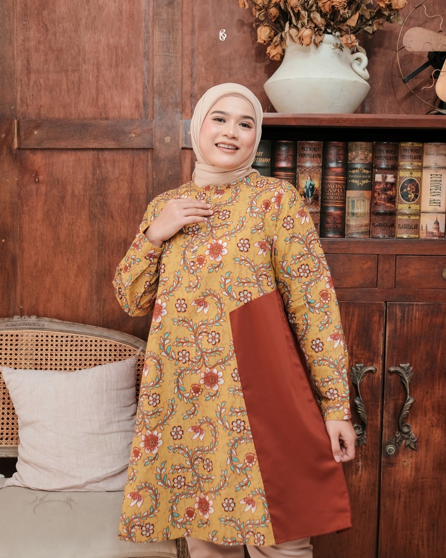 Dahayu Tunik - Mustard | Atasan Tunik Bigsize Jumbo