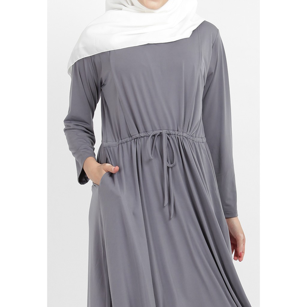 Sabiya Jersey Dress - Gamis Jersey Tali serut pinggang