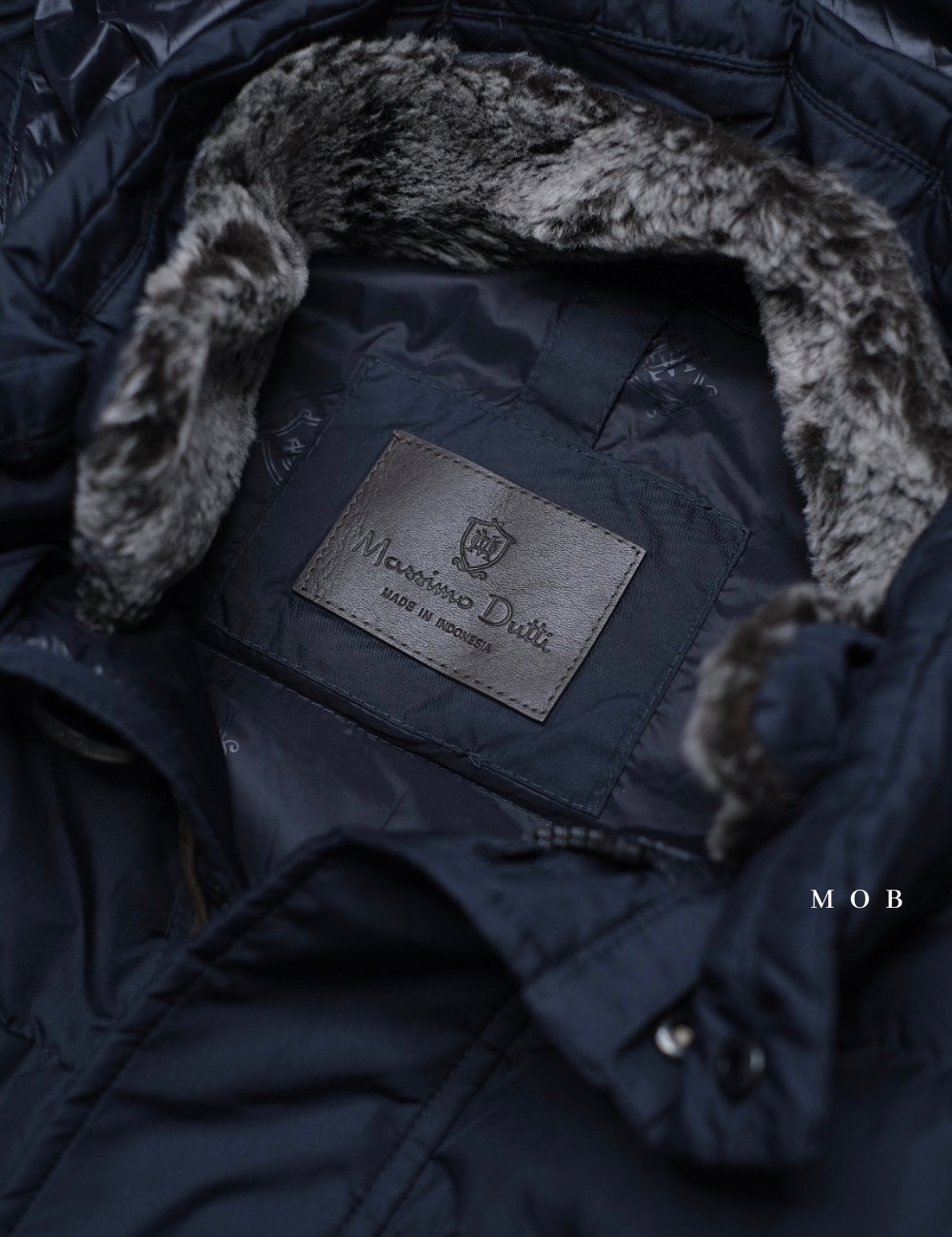 MDJ08003 Hooded Down Half Coat Navy (L ONLY)