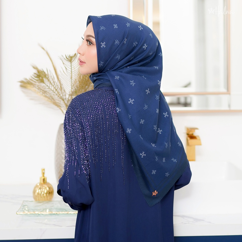 Monogram Scarf Navy 