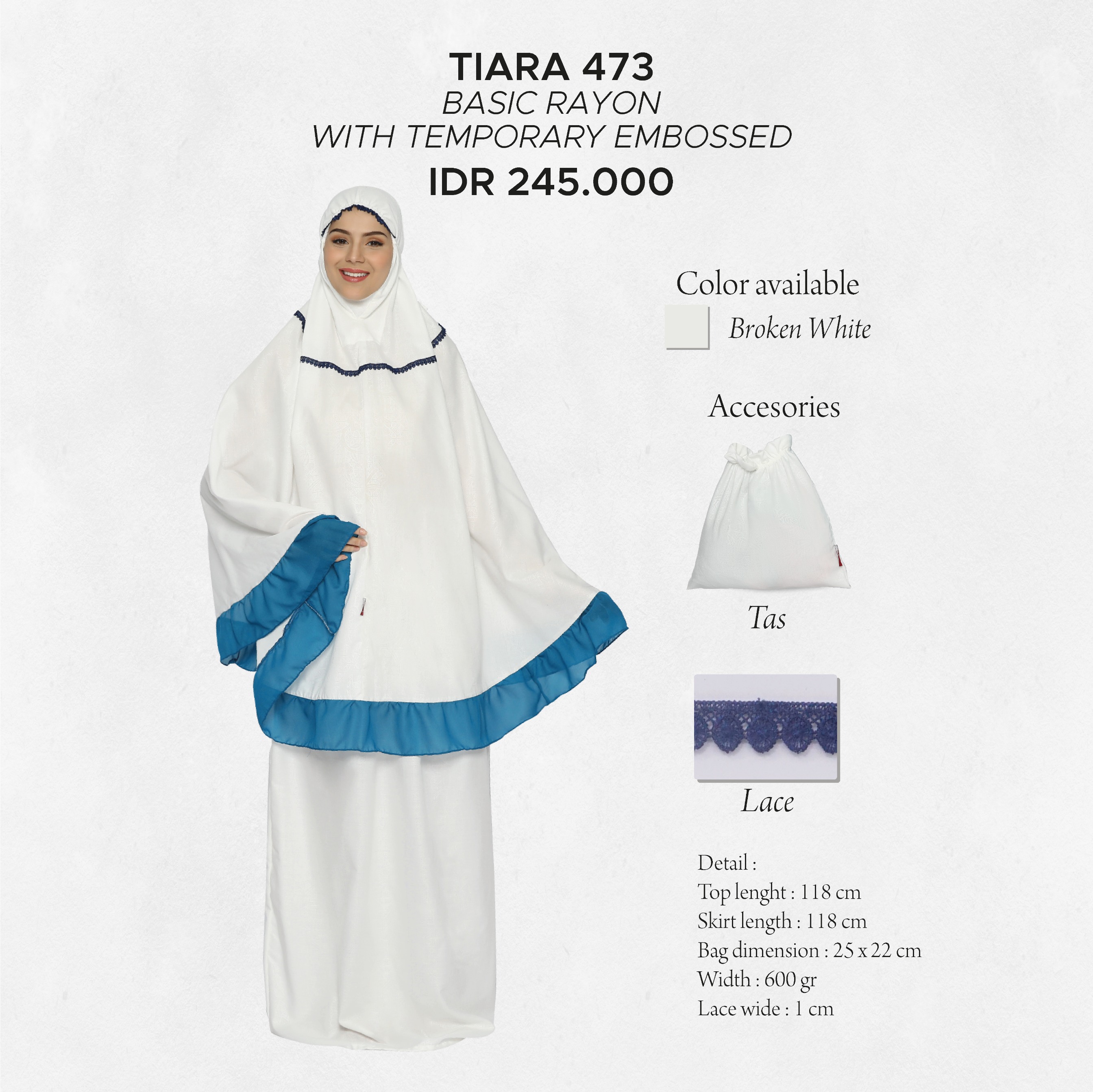 Tatuis Mukena Tiara 473 Broken White Young Series