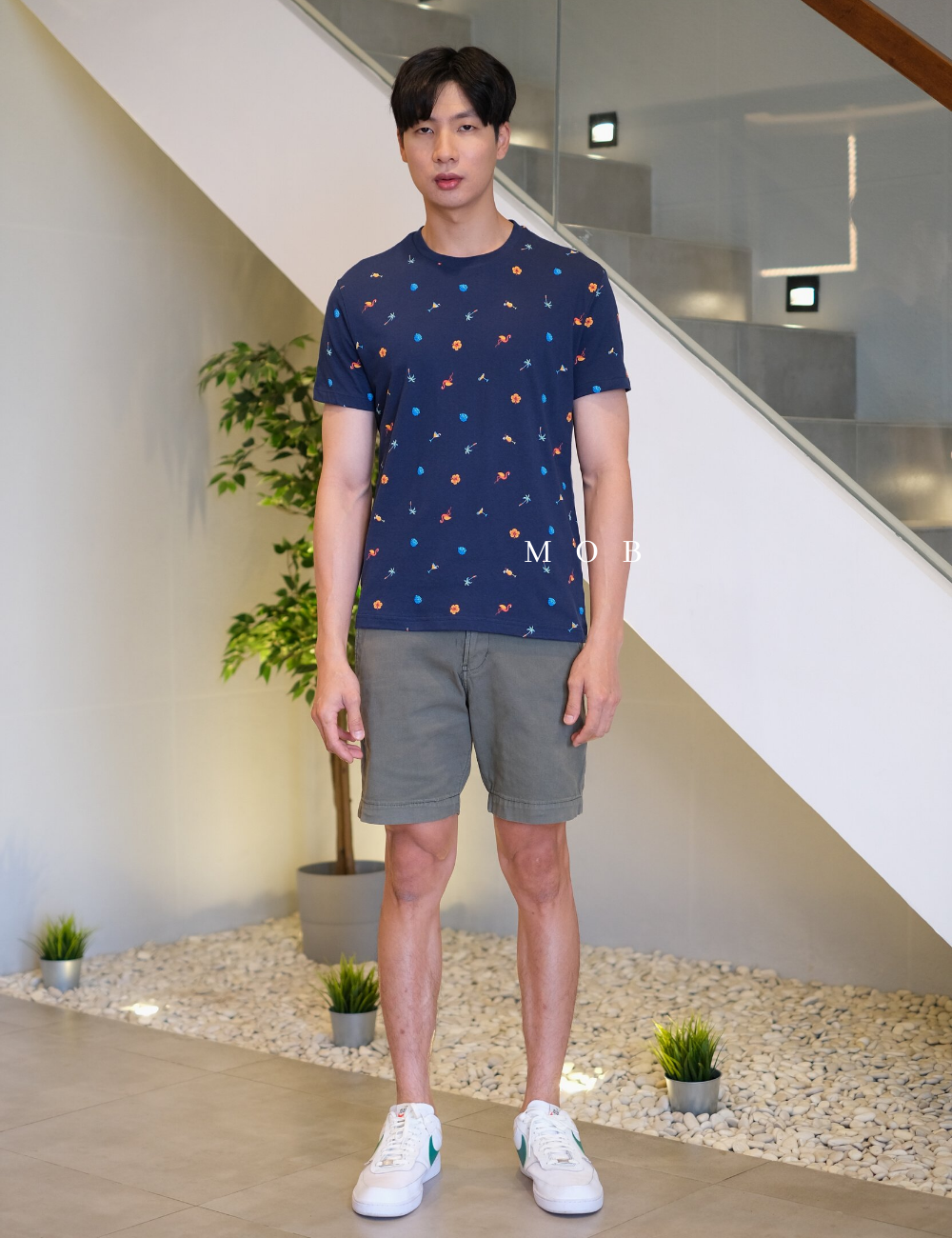 ARSST09001 Graphic Tee Tropical Navy