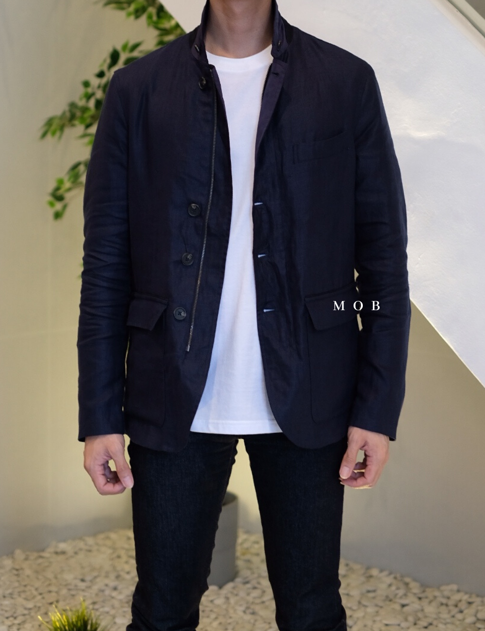 MDJ03001 Navy Linen Jacket (XL ONLY)