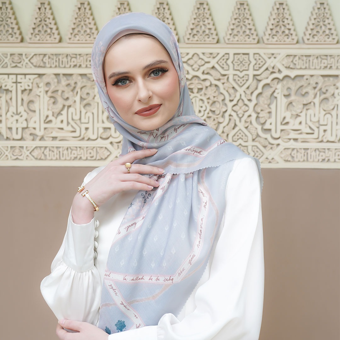 Rumi Poems Fere Blue Scarf