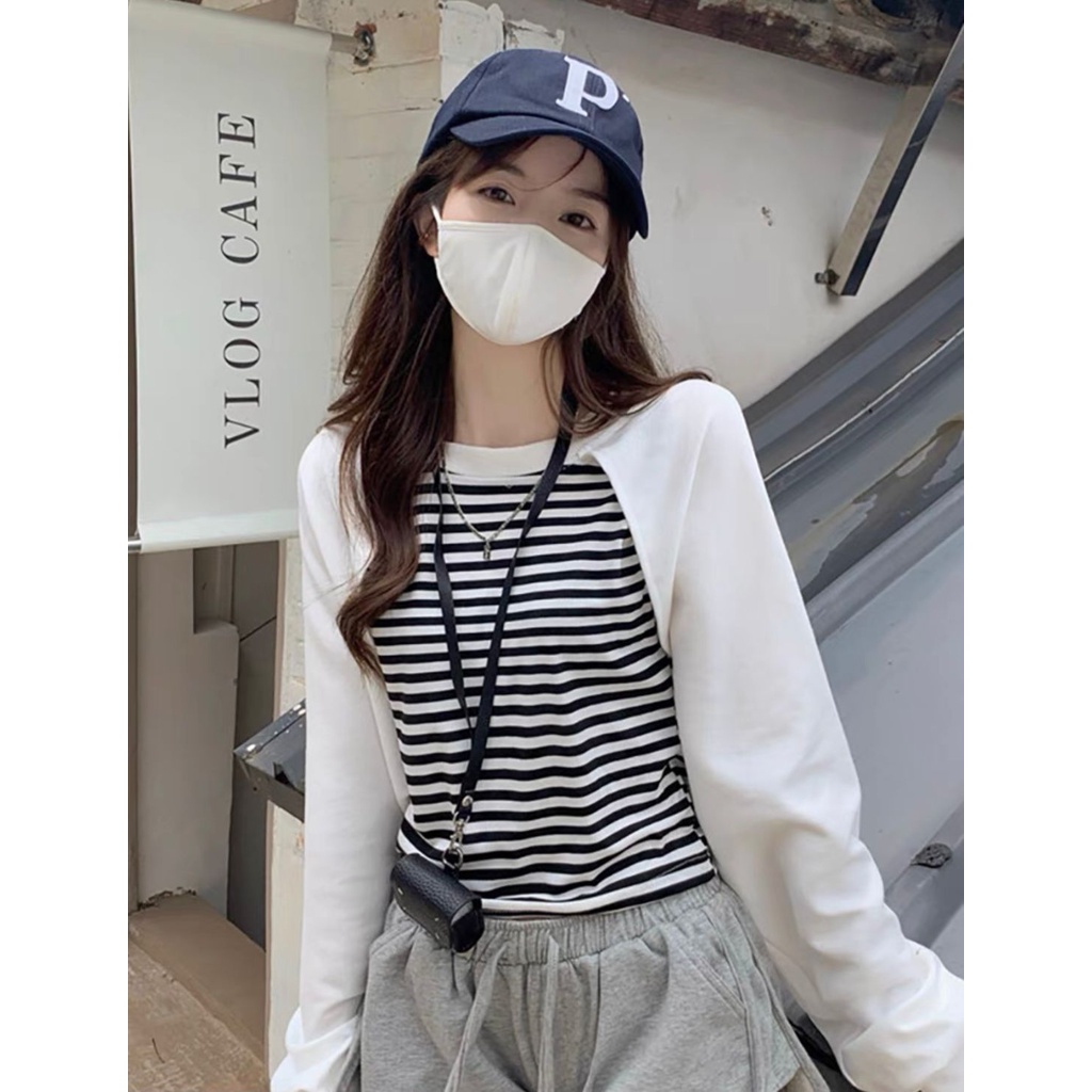 HI847 KAOS MOTIF GARIS KOREAN STYLE