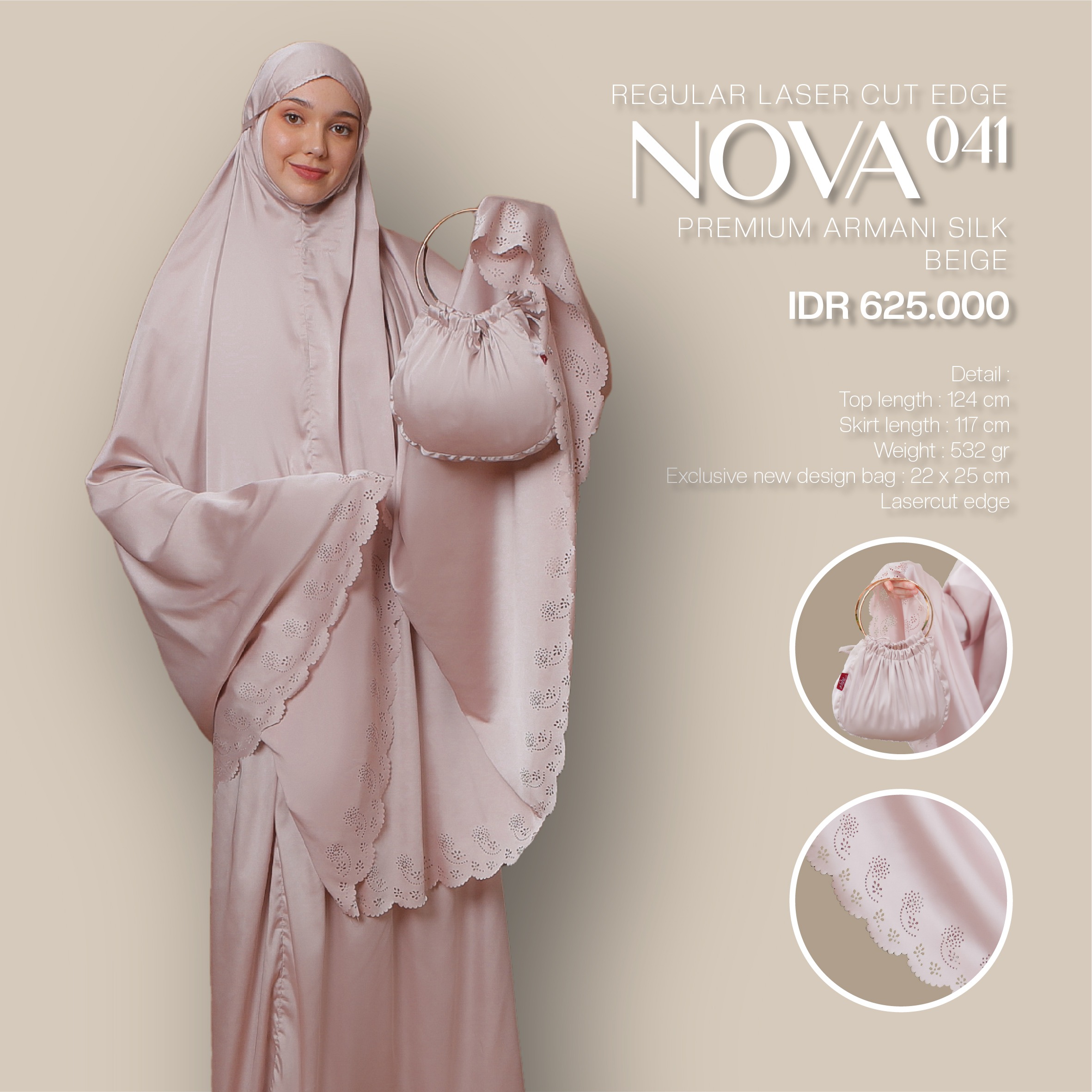 Tatuis Mukena Nova 041 Dewasa Reguler Laser Cut