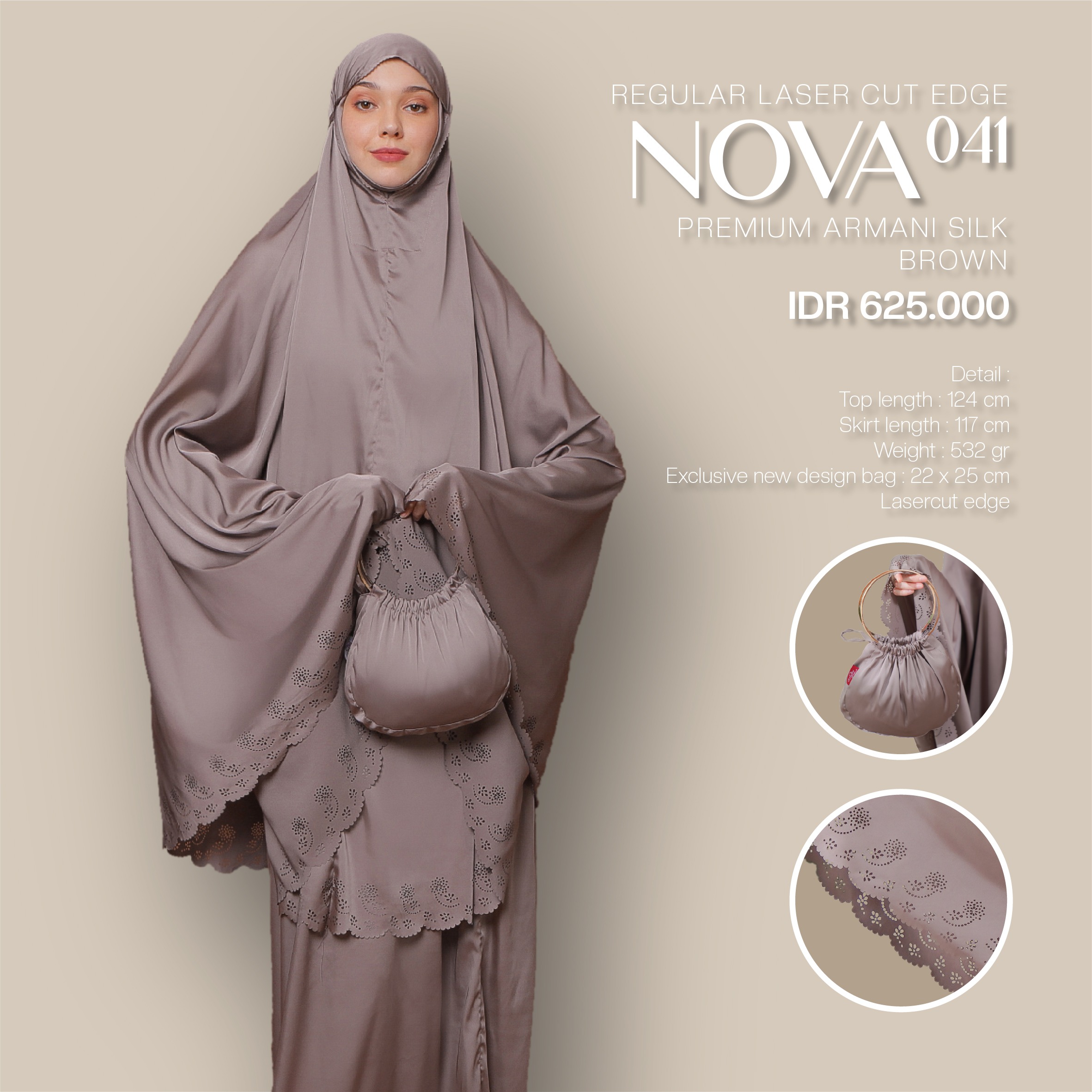 Tatuis Mukena Nova 041 Dewasa Reguler Laser Cut