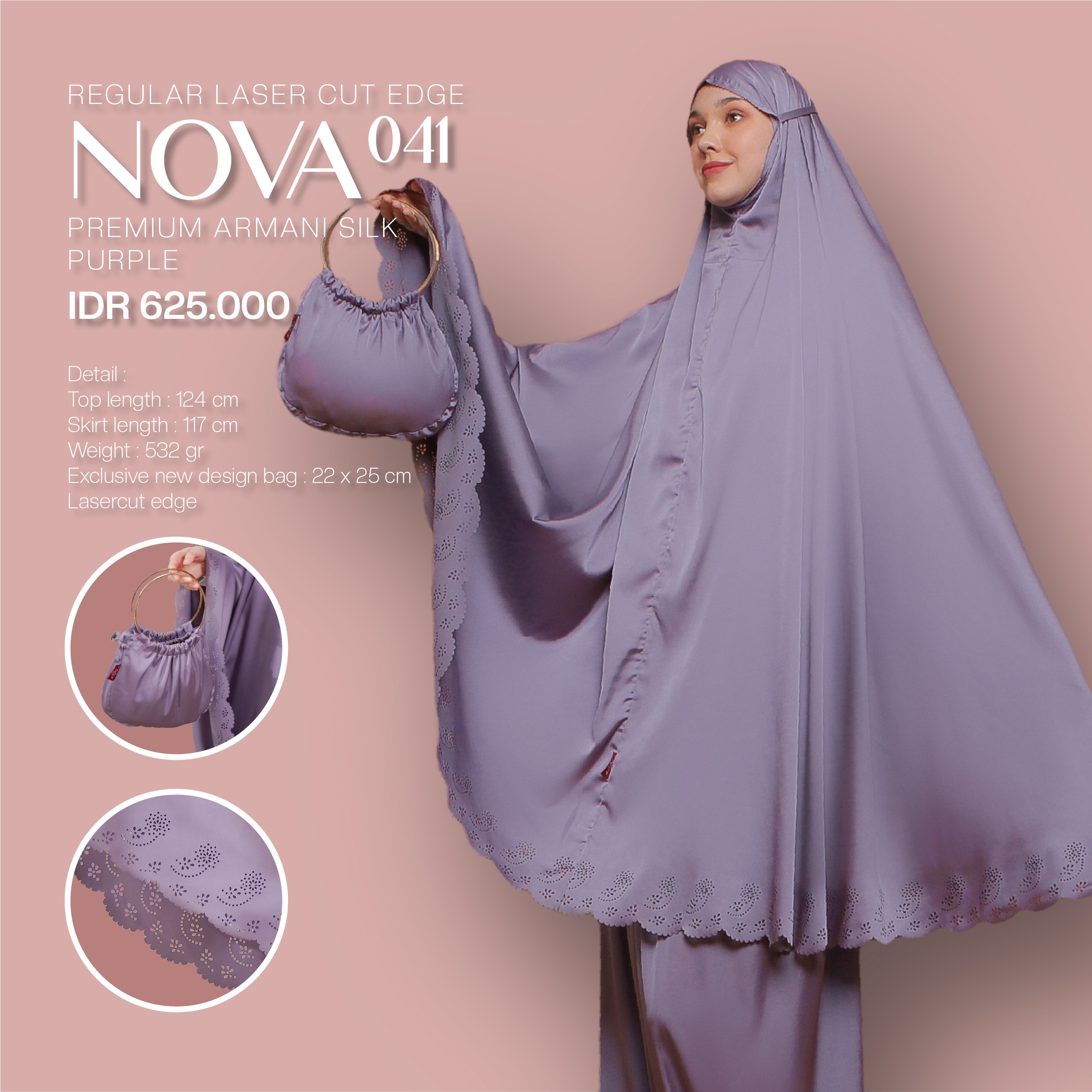 Tatuis Mukena Nova 041 Dewasa Reguler Laser Cut