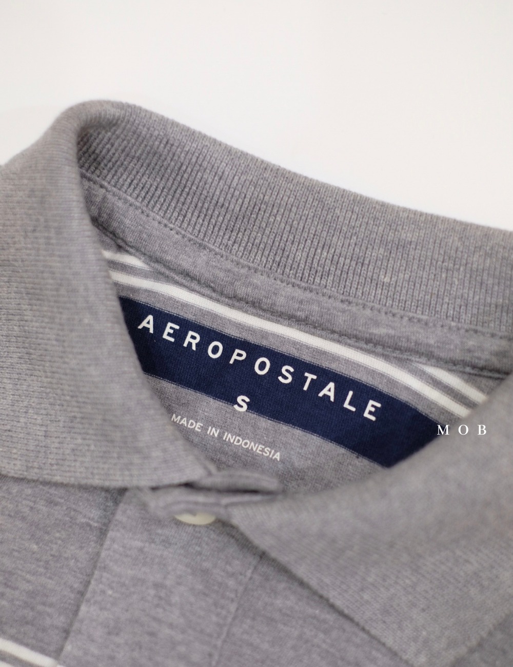 ARPS03002A Stripe Mix Grey Navy Polo Tee