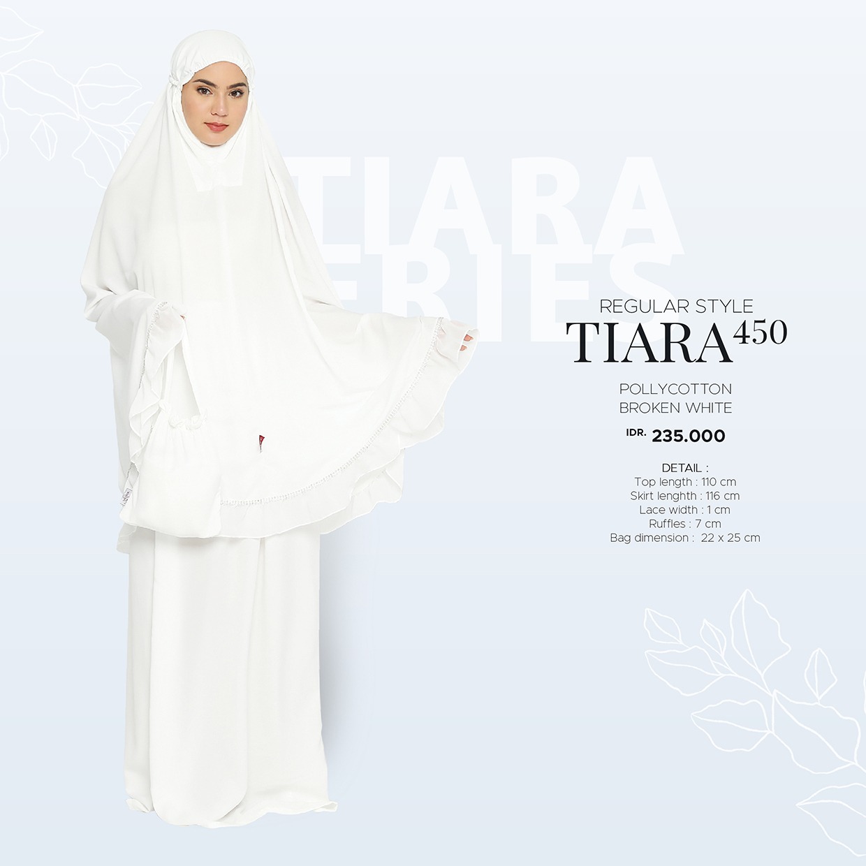 Tatuis Mukena Tiara 450 Dewasa Broken White