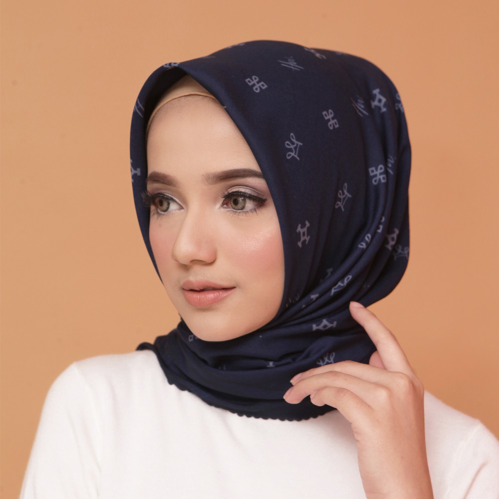 Monogram Scarf Navy 