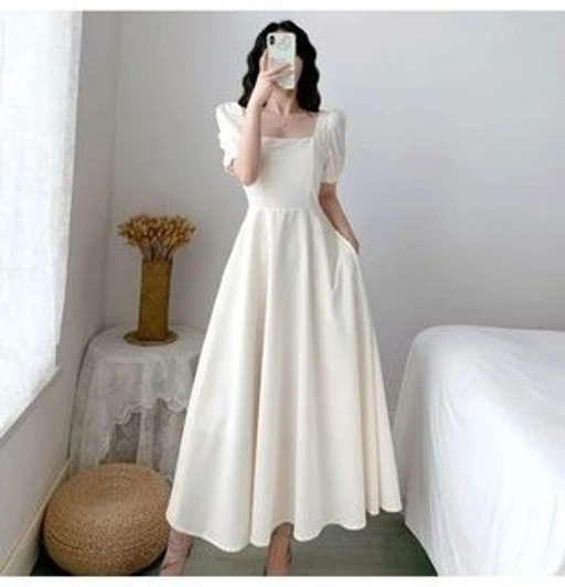 Image of LONGDRESS SCUBA PUTIH - VA2027