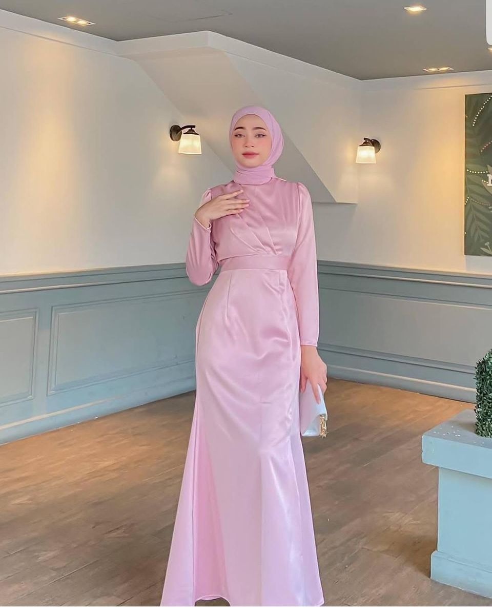 LONGDRESS SATIN ROSEGOLD - VA2063