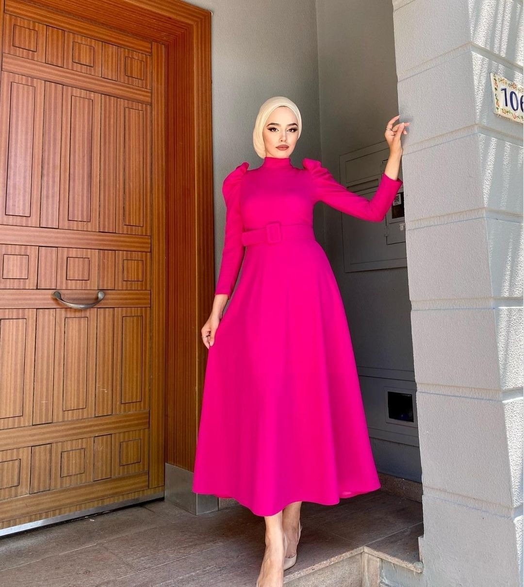 LONGDRESS SCUBA PINK - VA2068 TANPA BELT