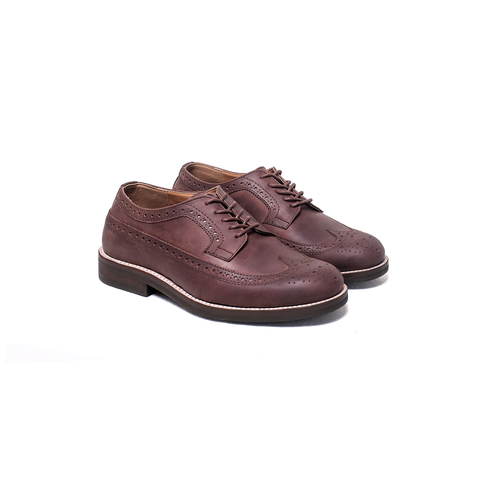 PREORDER - Sanada Longwing Crazy Dark Brown Genuine Leather