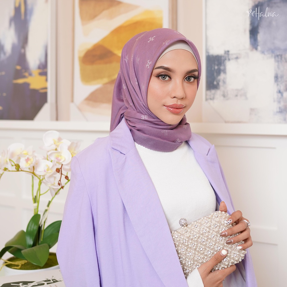 Monogram Scarf Purple