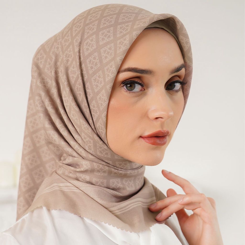Mahasti Nougat Monogram Scarf