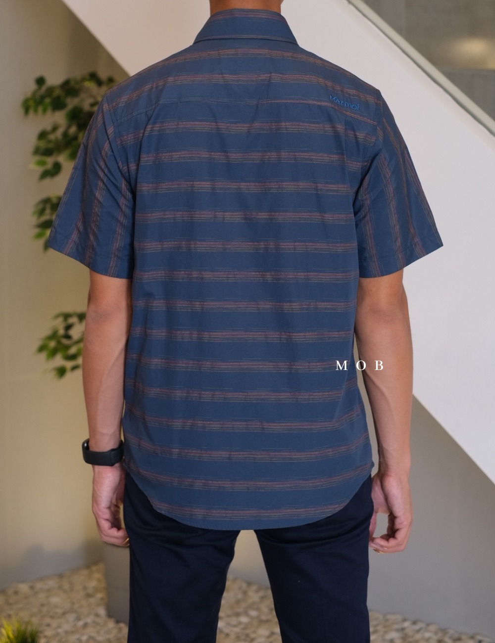 MMSSS01002A Beacon Hill SS Shirt Coastal Blue Striped