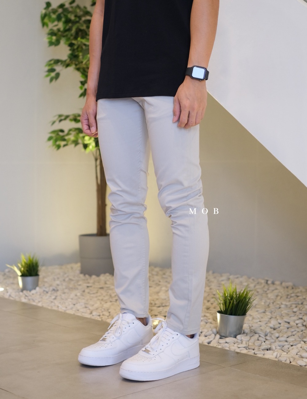 HMPT04006 Twill Pants Slim Fit Cloud Grey