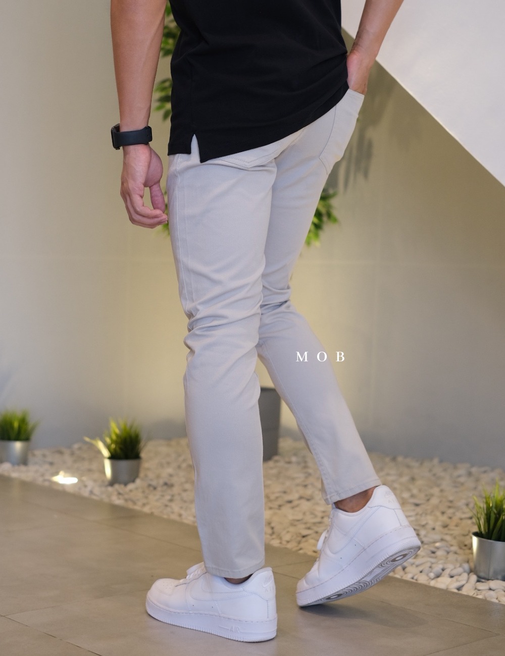HMPT04006 Twill Pants Slim Fit Cloud Grey