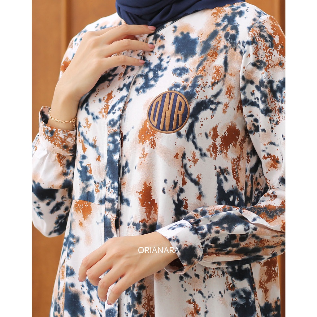 Orianara - Anniken Dress Brown Abstract