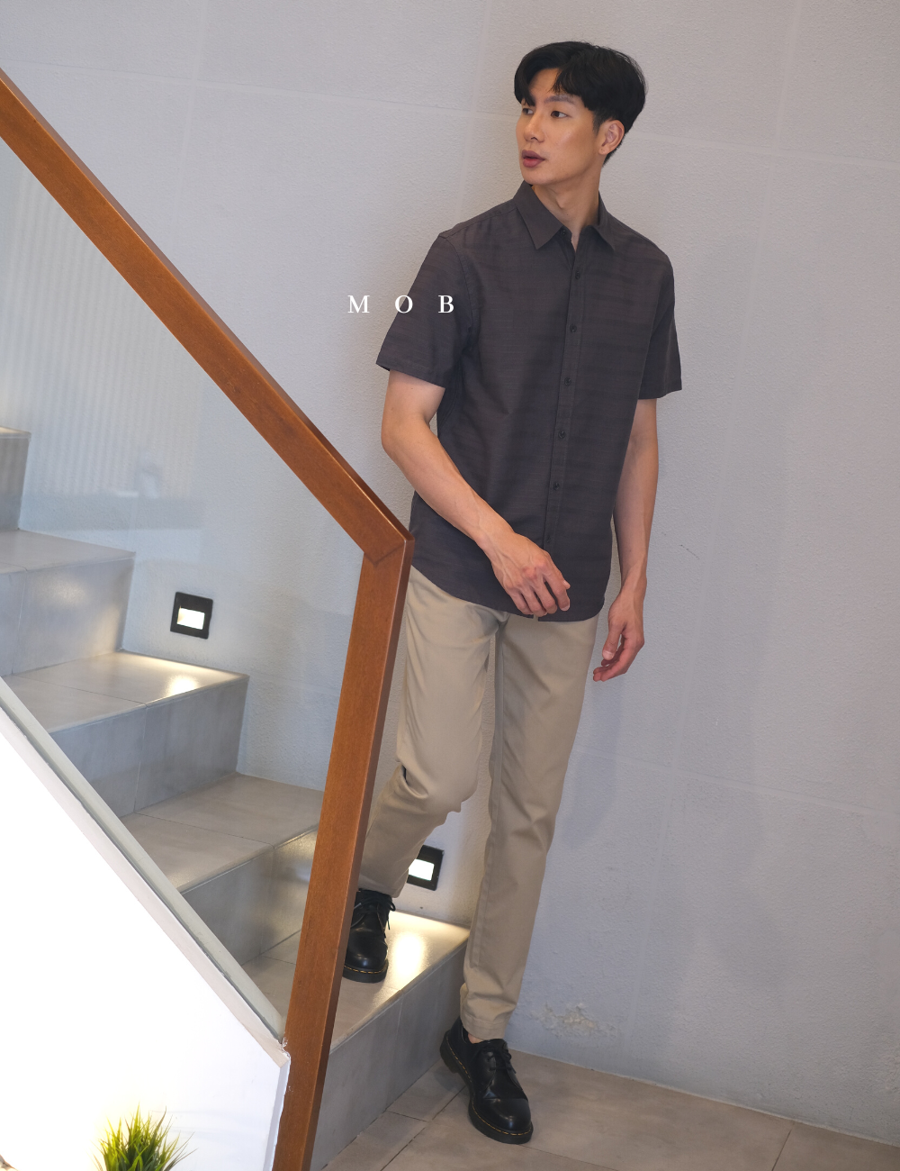 ONSSS02004 Dobby Textured Iron Grey SS Shirt