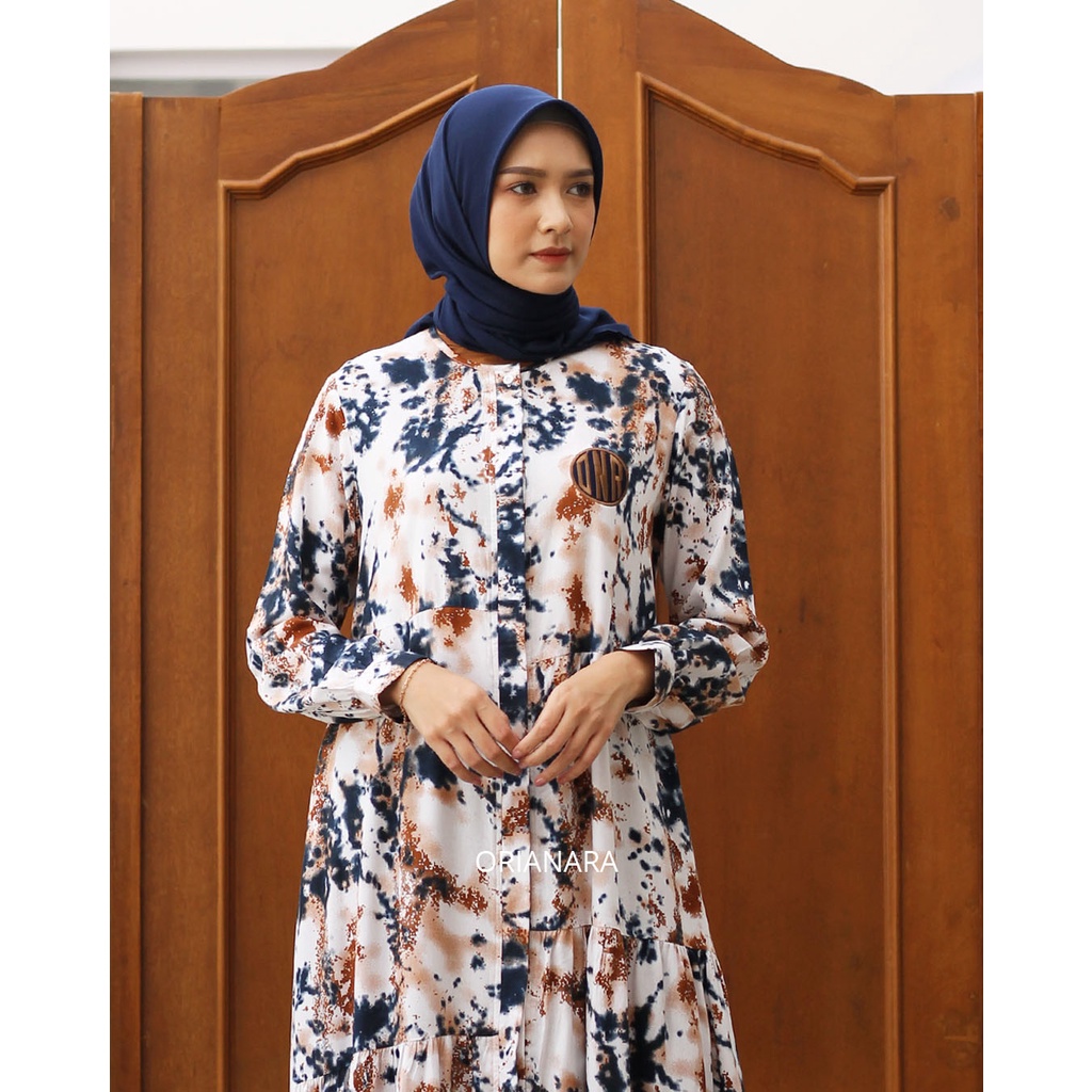 Orianara - Anniken Dress Brown Abstract