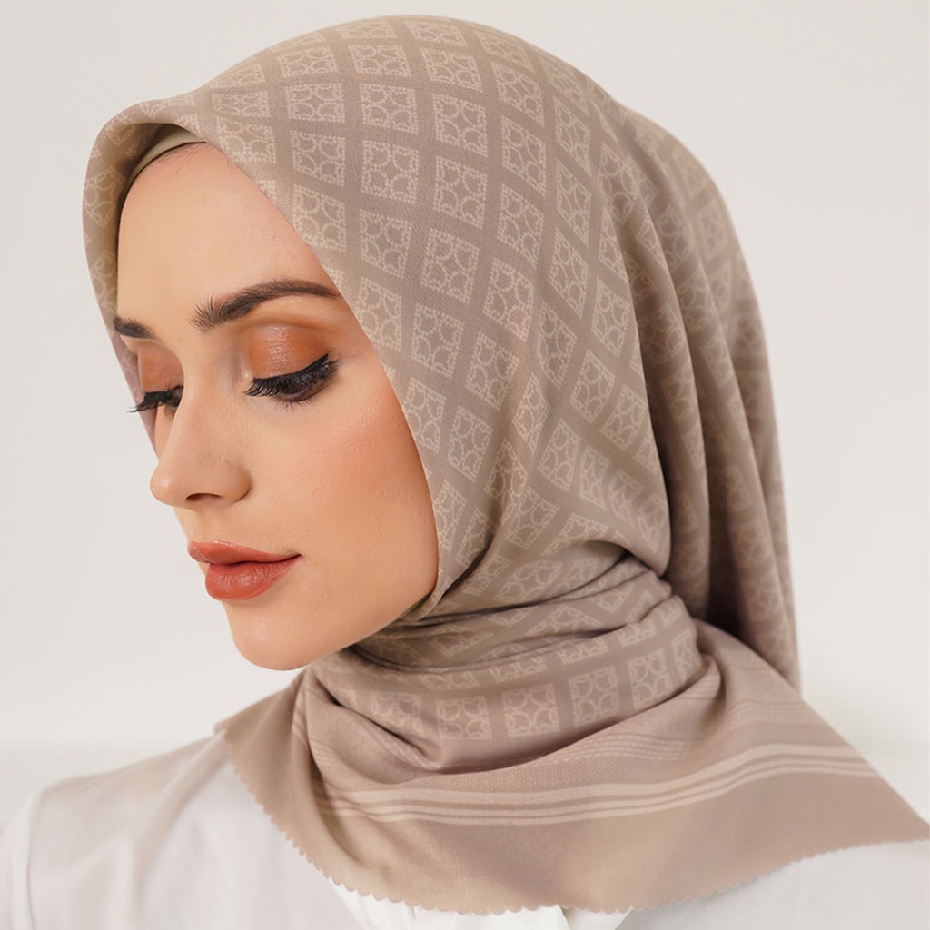 Mahasti Nougat Monogram Scarf