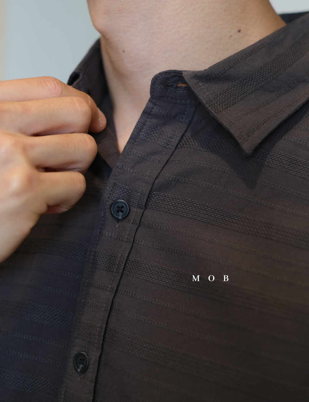 ONSSS02004 Dobby Textured Iron Grey SS Shirt