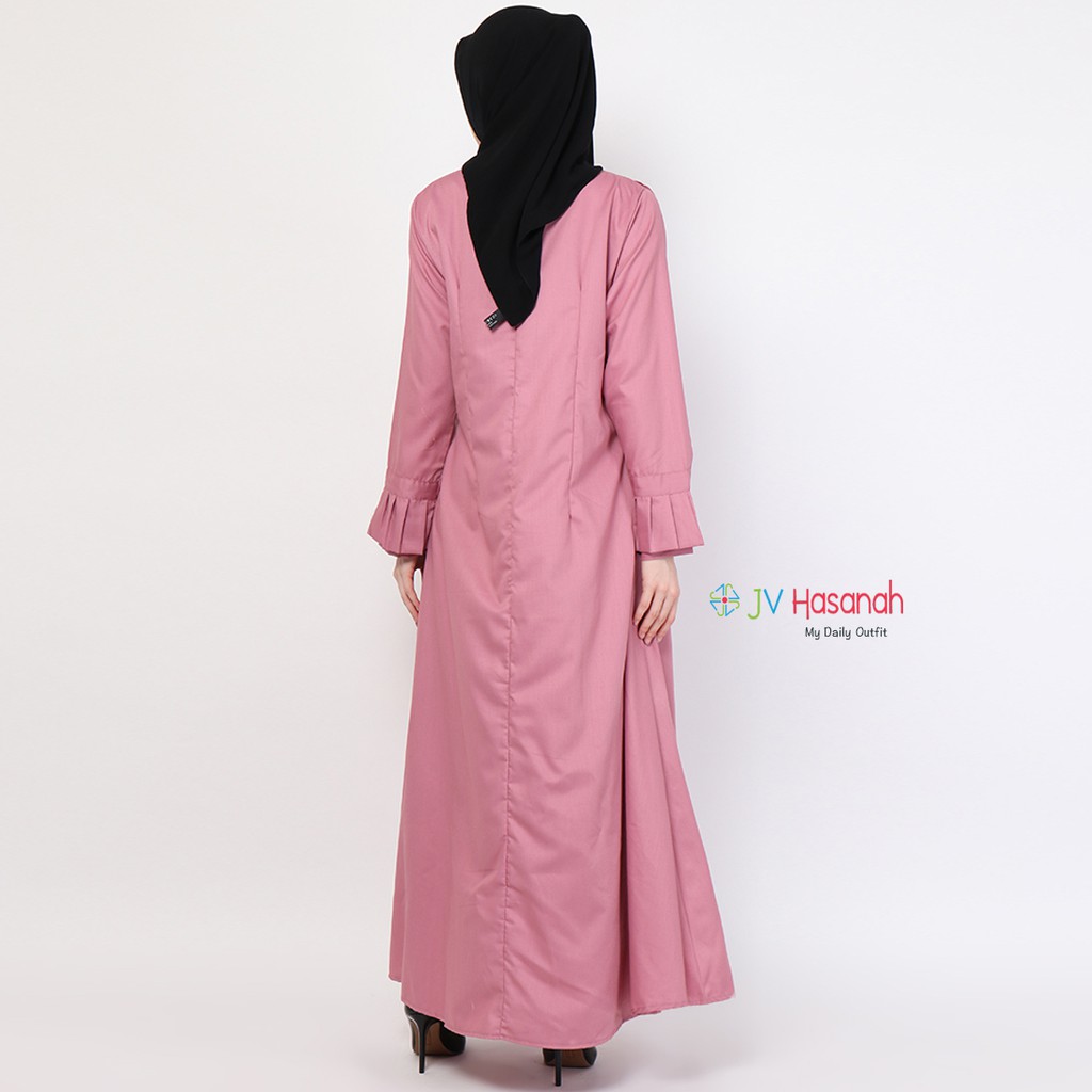 Aliza Flare Dress Pink - Gamis Katun Toyobo Premium